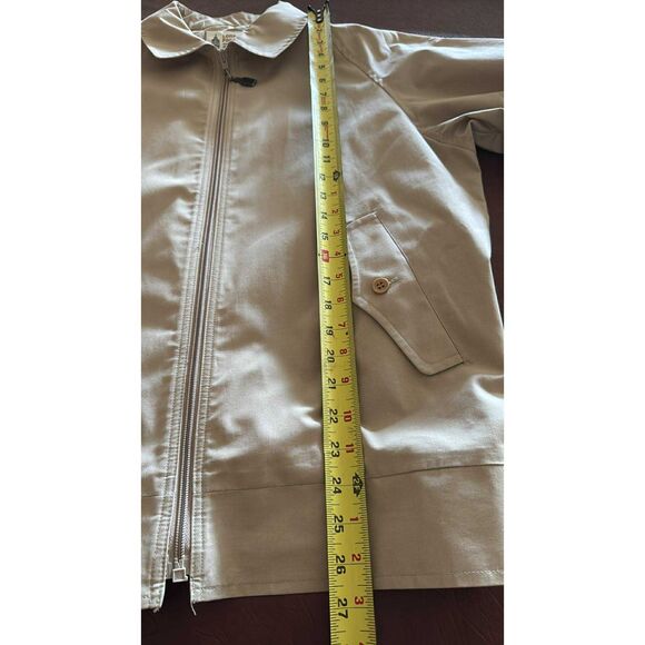 London Fog Made USA Men's Coat  no size Tag Front Zipper Khaki - Picture 4 of 9